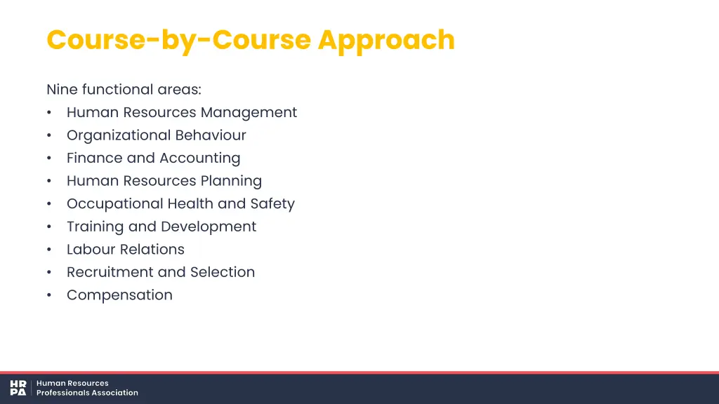 course by course approach