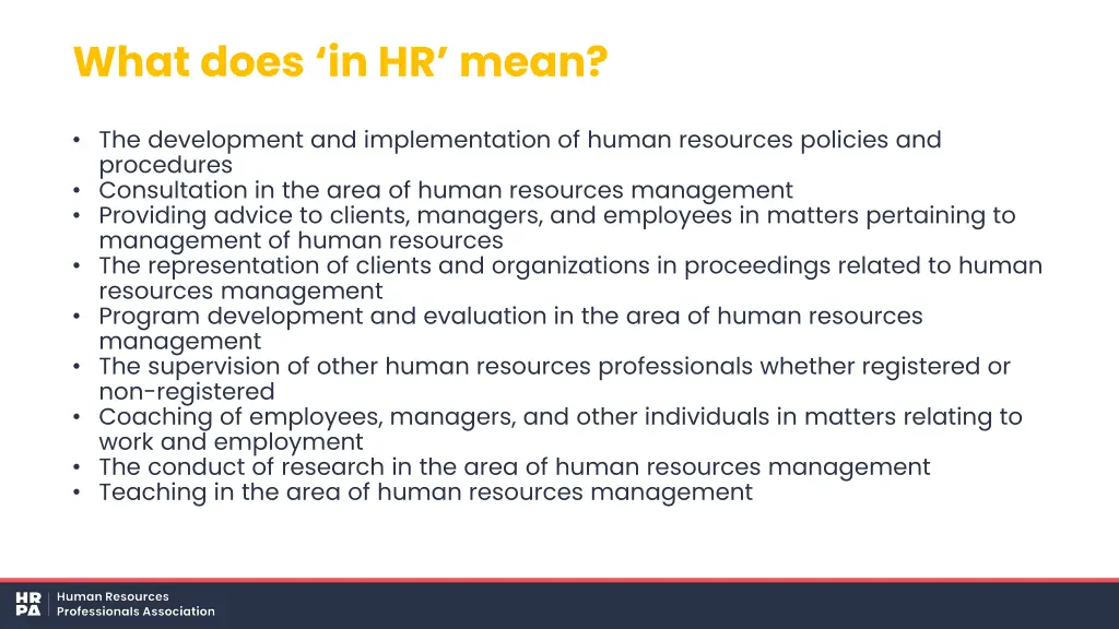 what does in hr mean