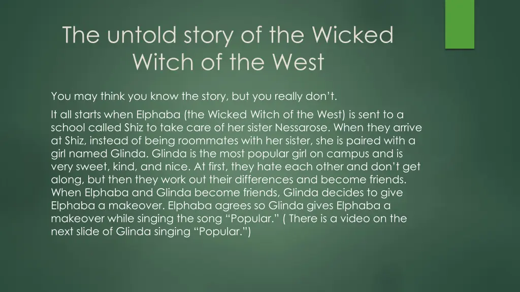 the untold story of the wicked witch of the west