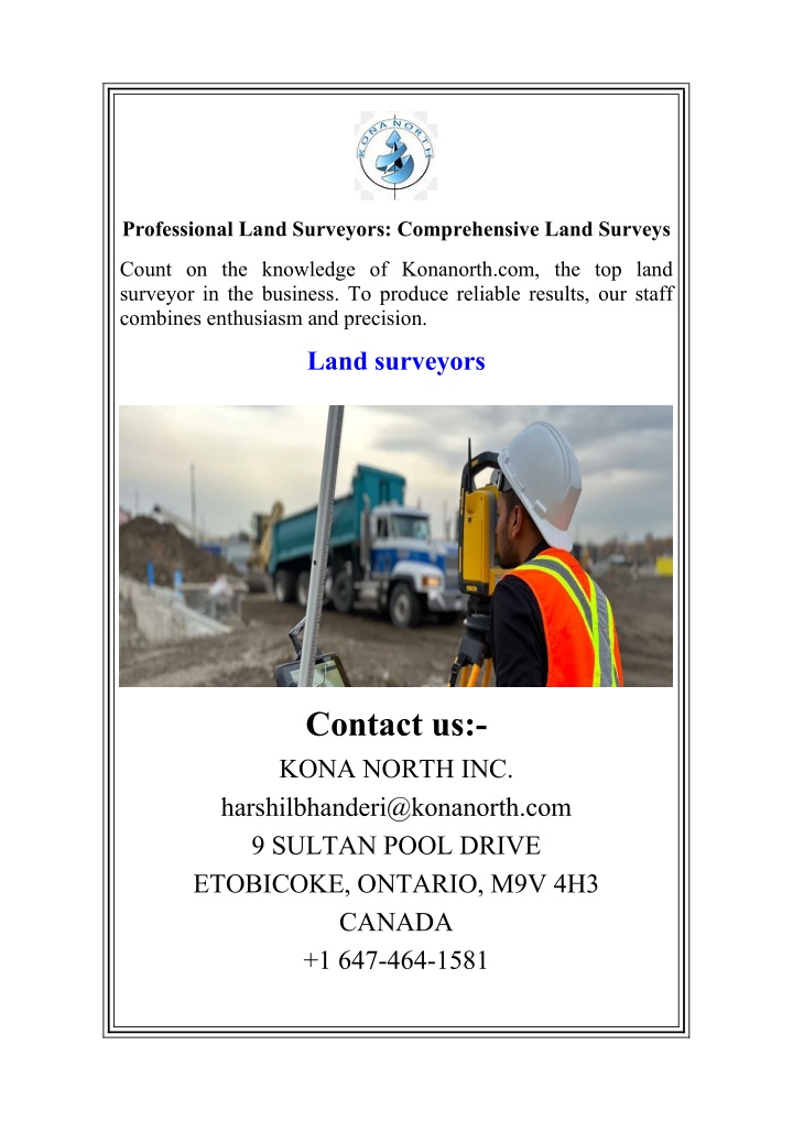 professional land surveyors comprehensive land