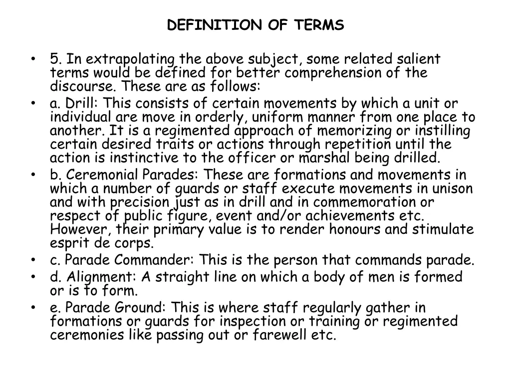 definition of terms