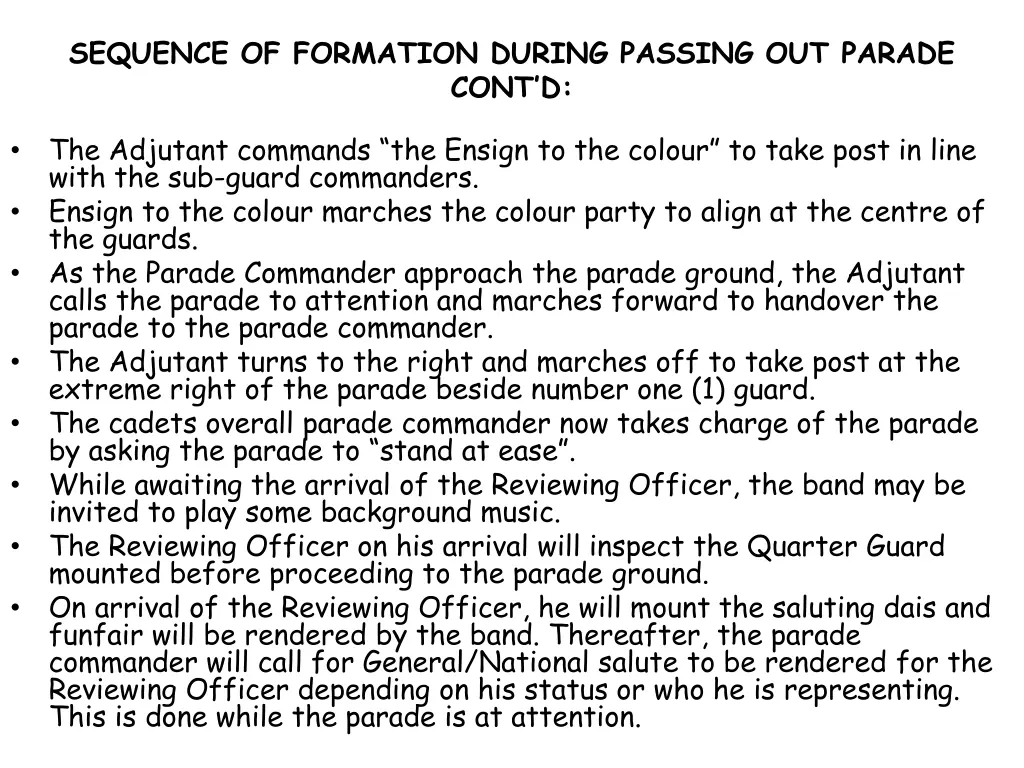 sequence of formation during passing out parade 3