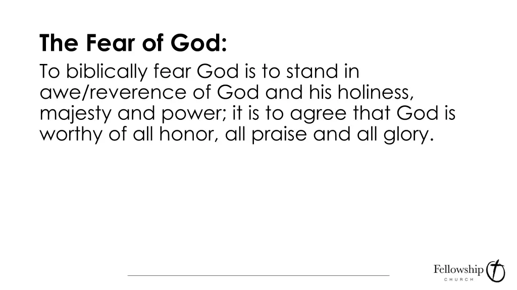 the fear of god to biblically fear