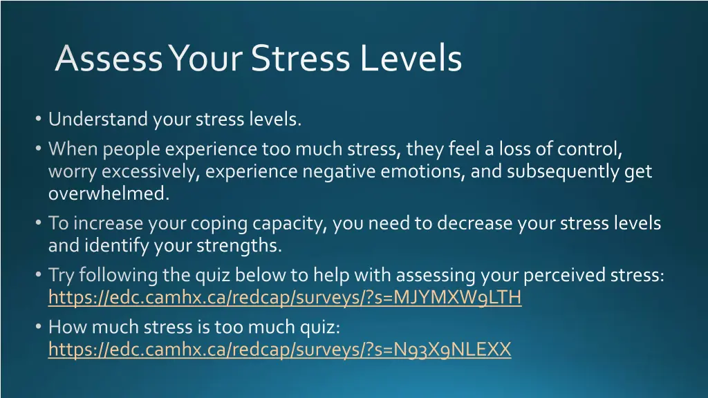 assess your stress levels