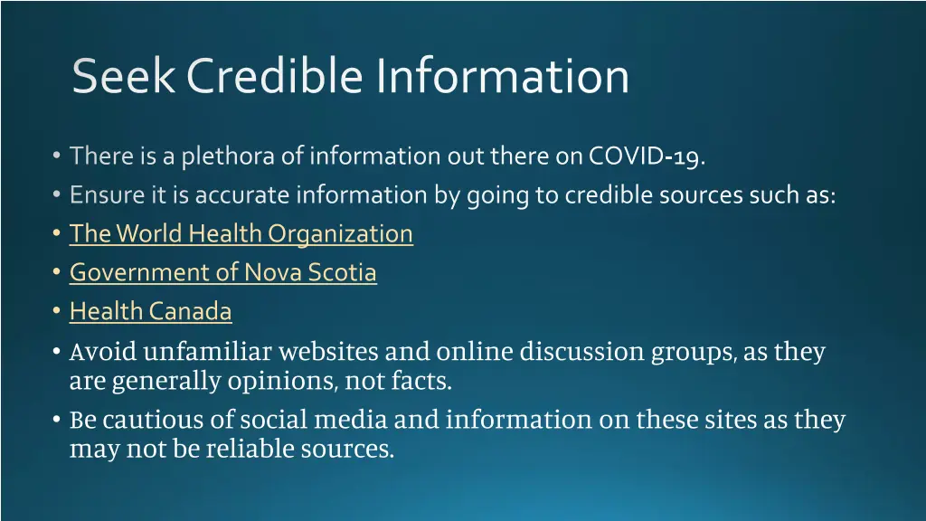 seek credible information