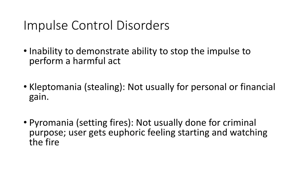 impulse control disorders