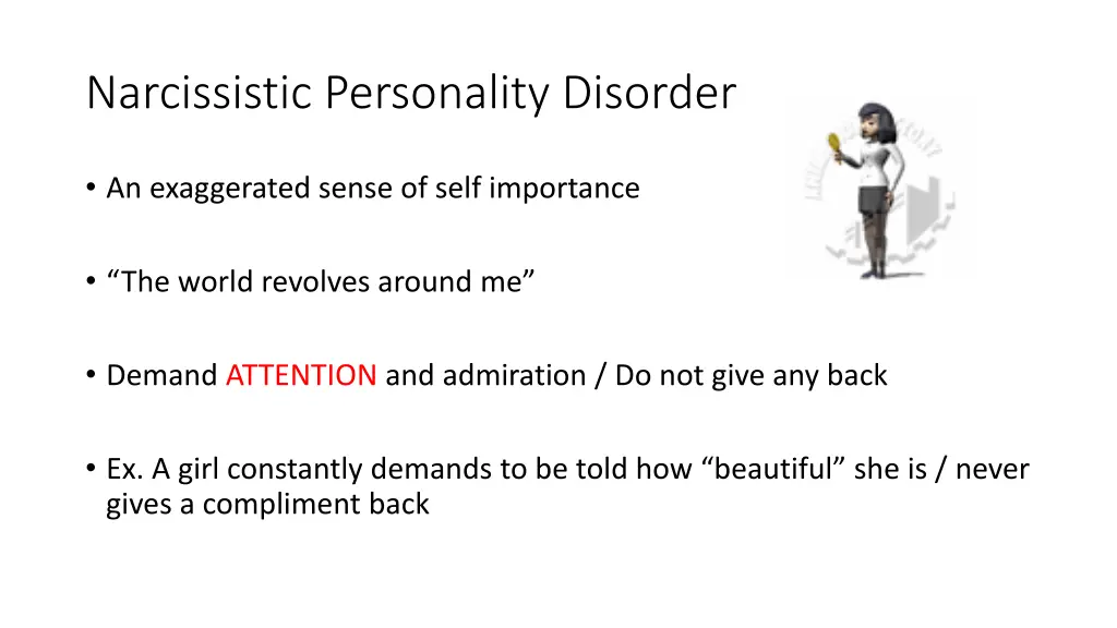 narcissistic personality disorder