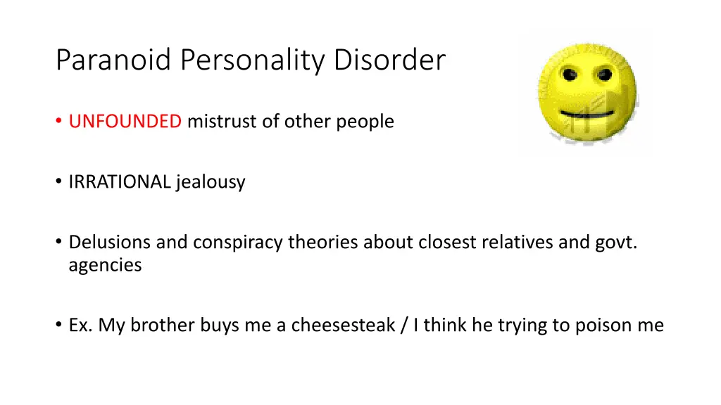 paranoid personality disorder