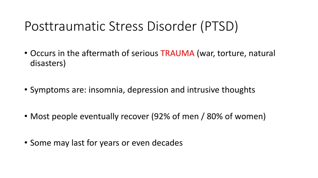 posttraumatic stress disorder ptsd