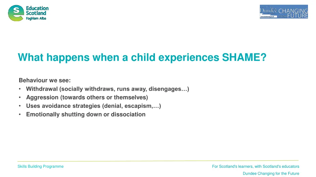 what happens when a child experiences shame