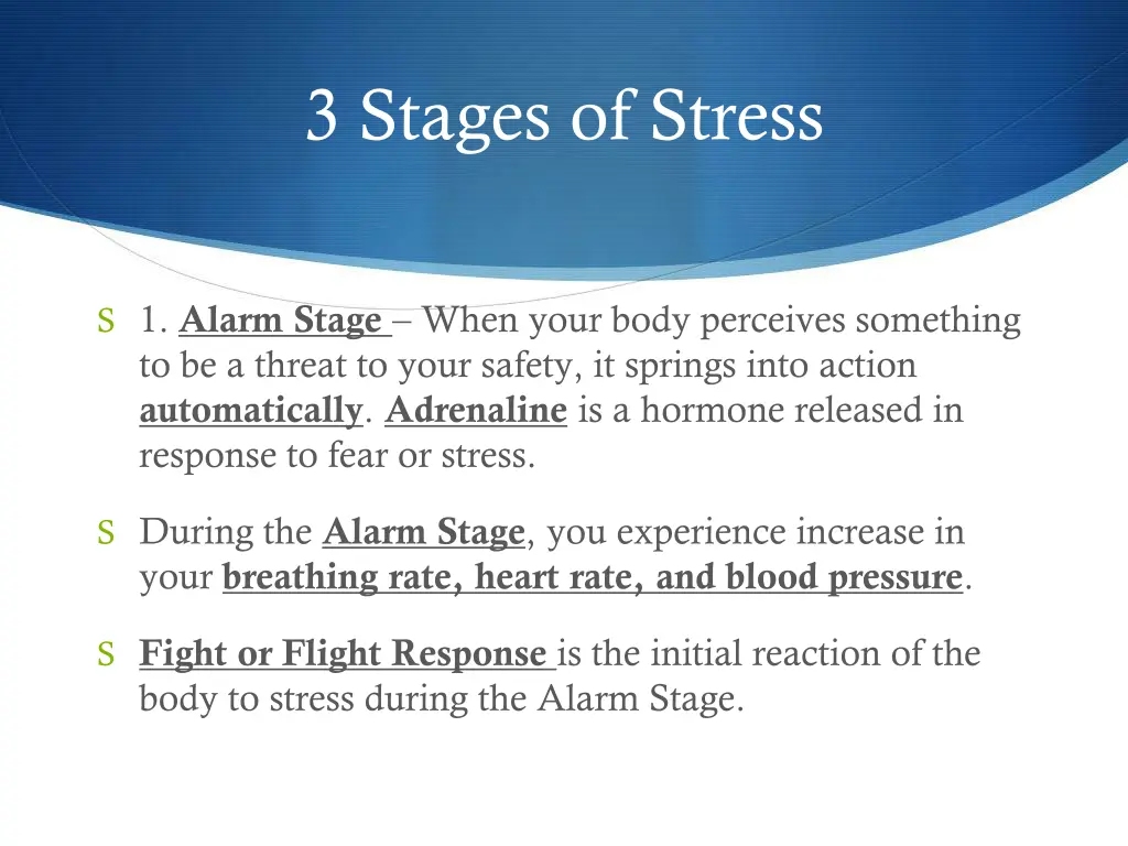 3 stages of stress