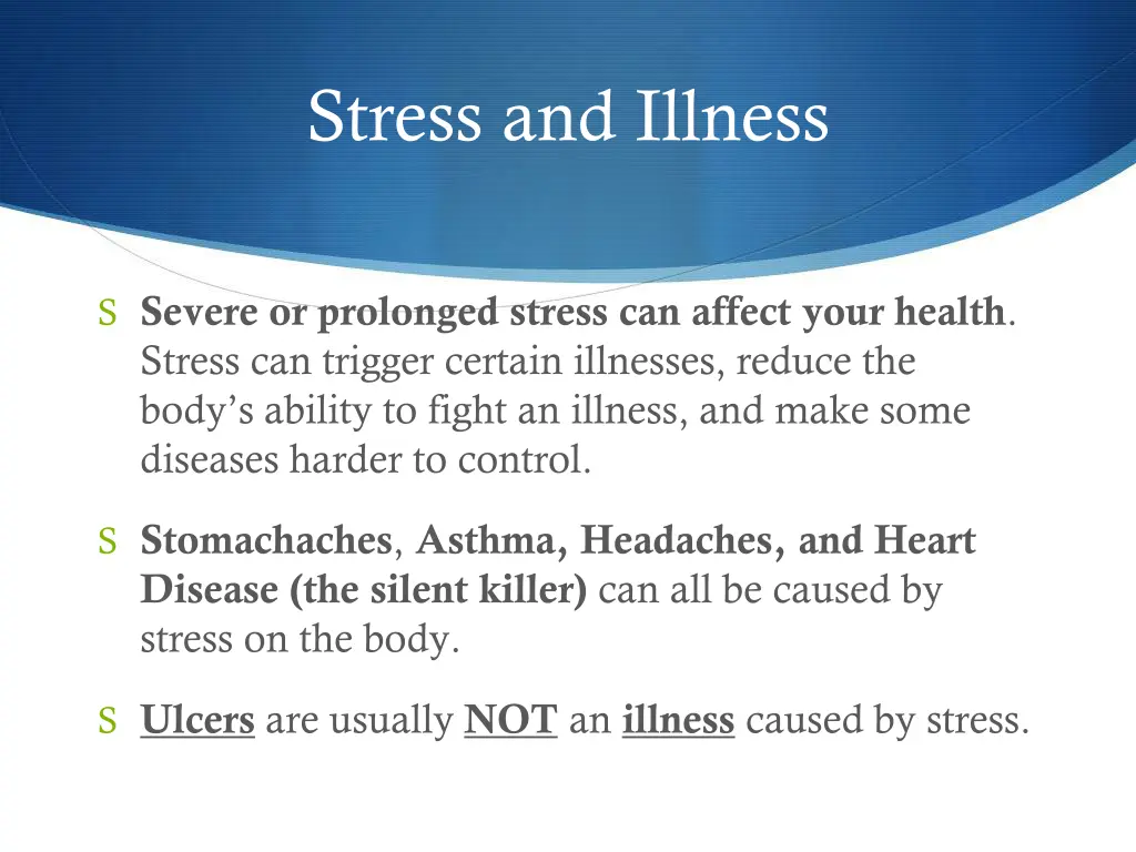 stress and illness