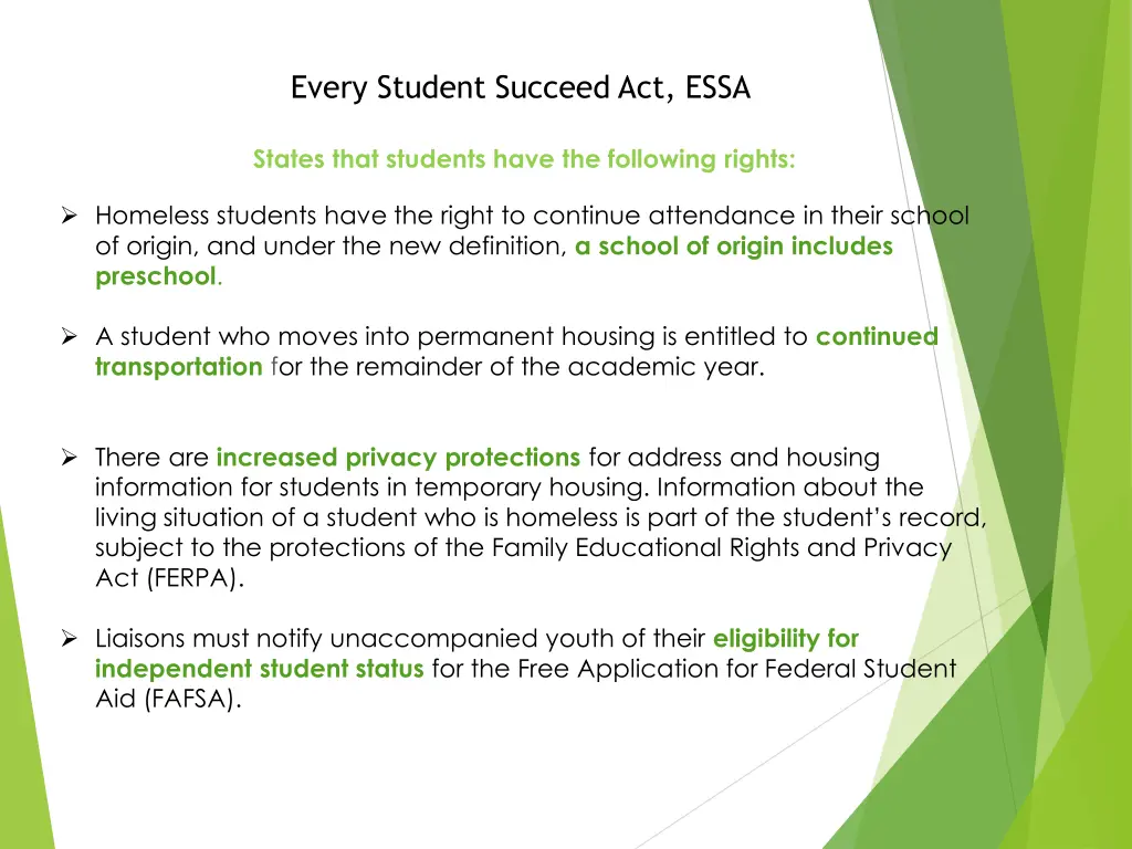 every student succeed act essa