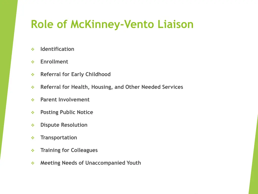 role of mckinney vento liaison