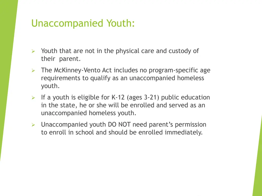 unaccompanied youth