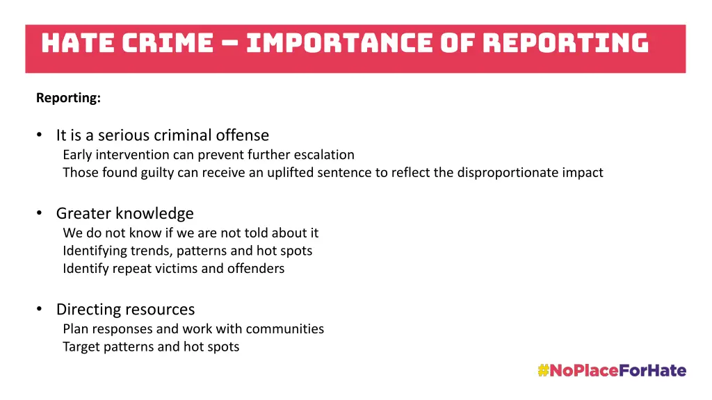 hate crime importance of reporting