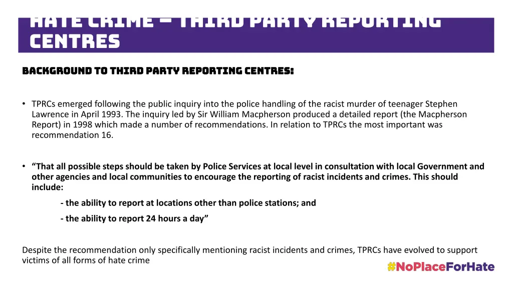 hate crime third party reporting centres