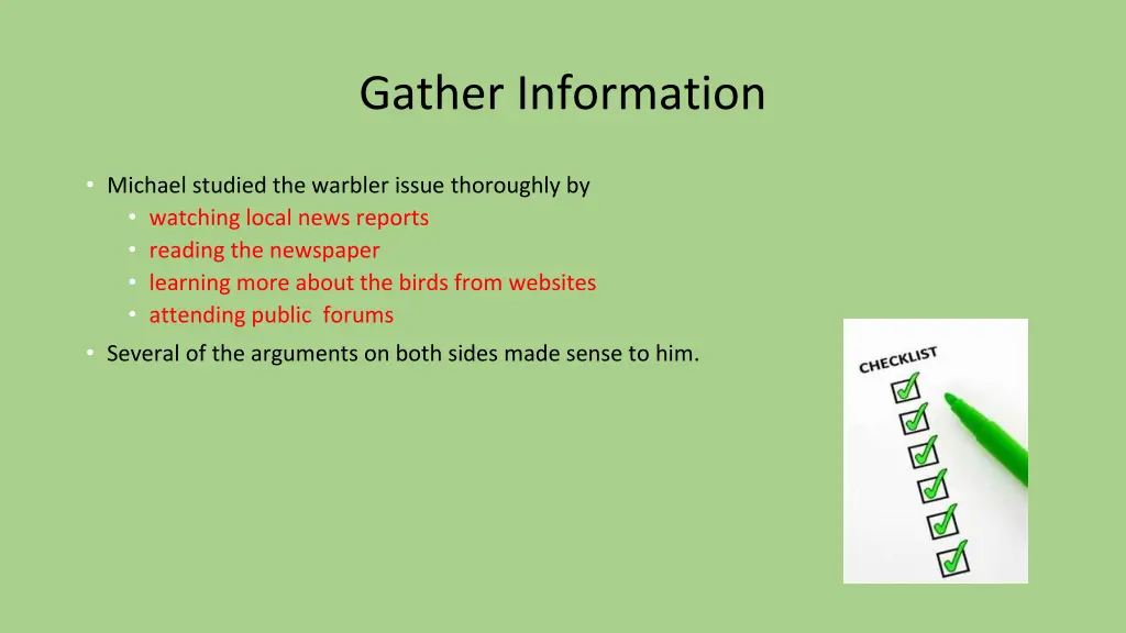 gather information