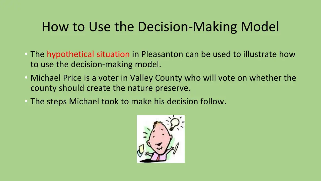 how to use the decision making model