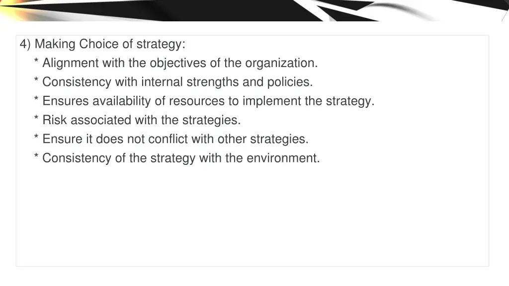 4 making choice of strategy alignment with