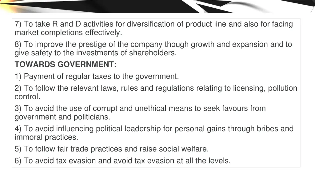 7 to take r and d activities for diversification