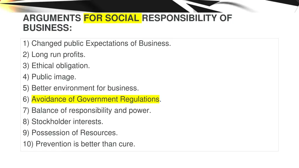 arguments for social responsibility of business