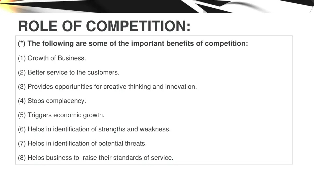 role of competition