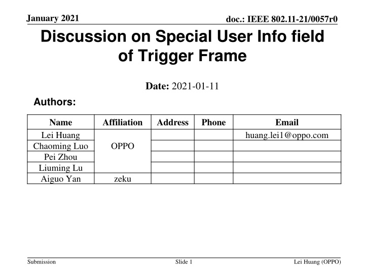 january 2021 discussion on special user info