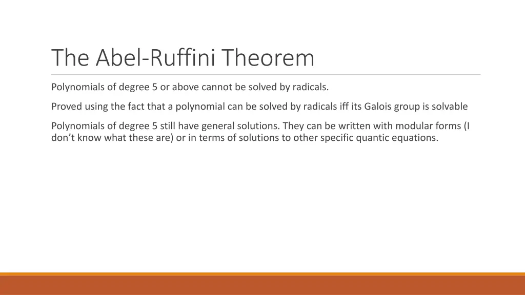 the abel ruffini theorem