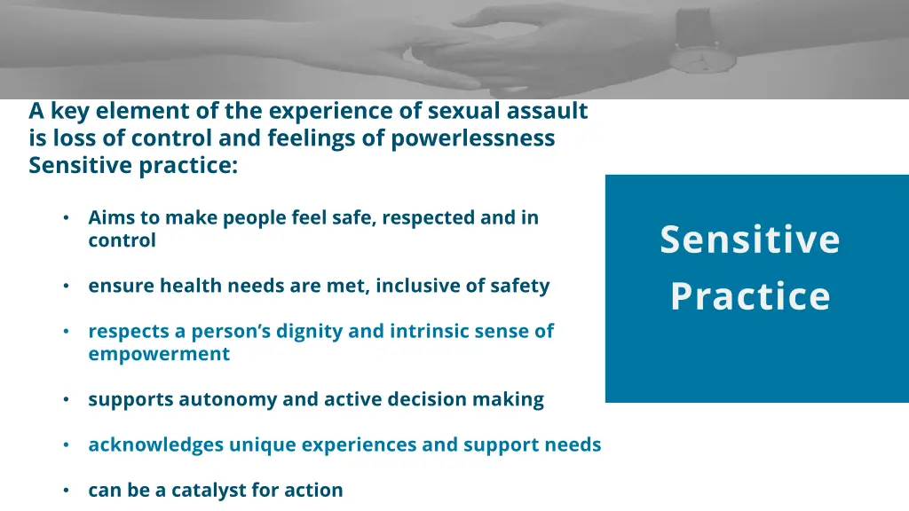 a key element of the experience of sexual assault