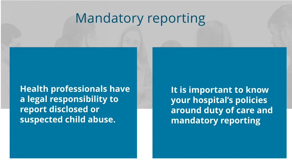 mandatory reporting