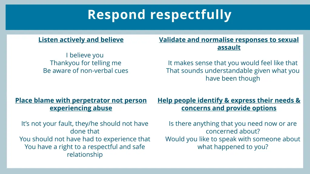 respond respectfully