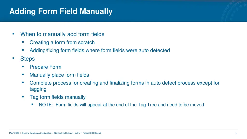 adding form field manually