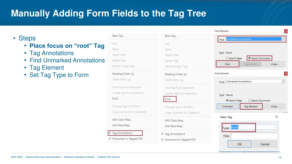 manually adding form fields to the tag tree