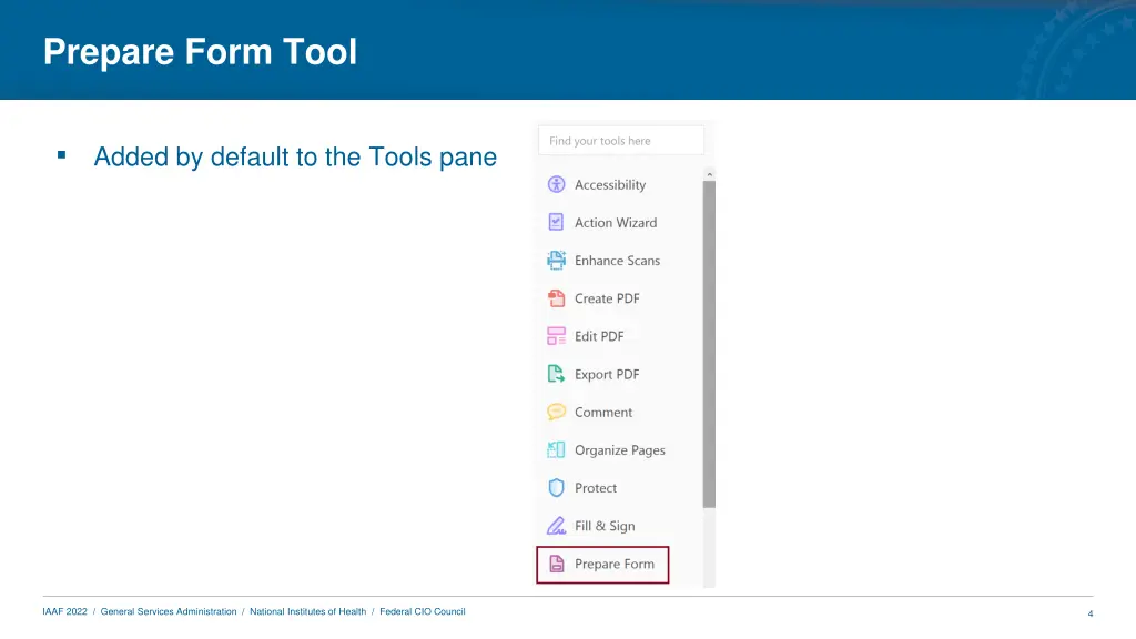 prepare form tool