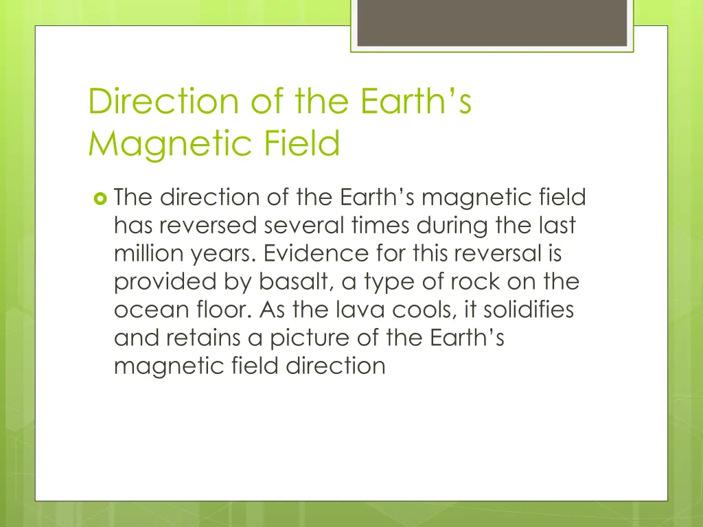 direction of the earth s magnetic field