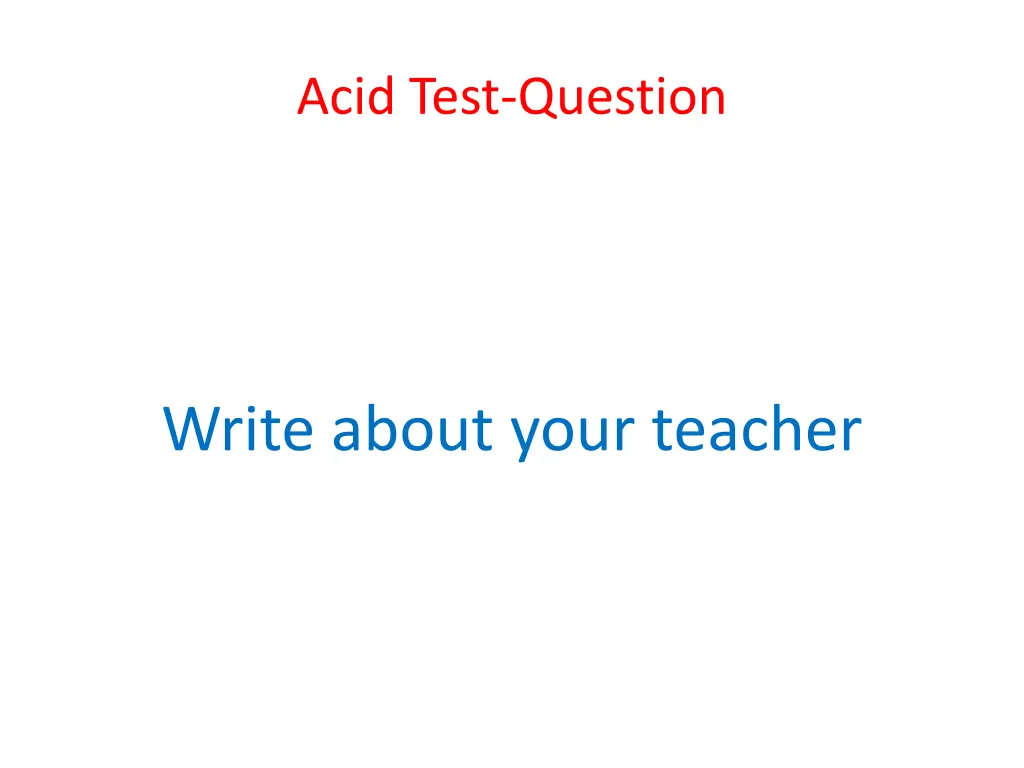 acid test question