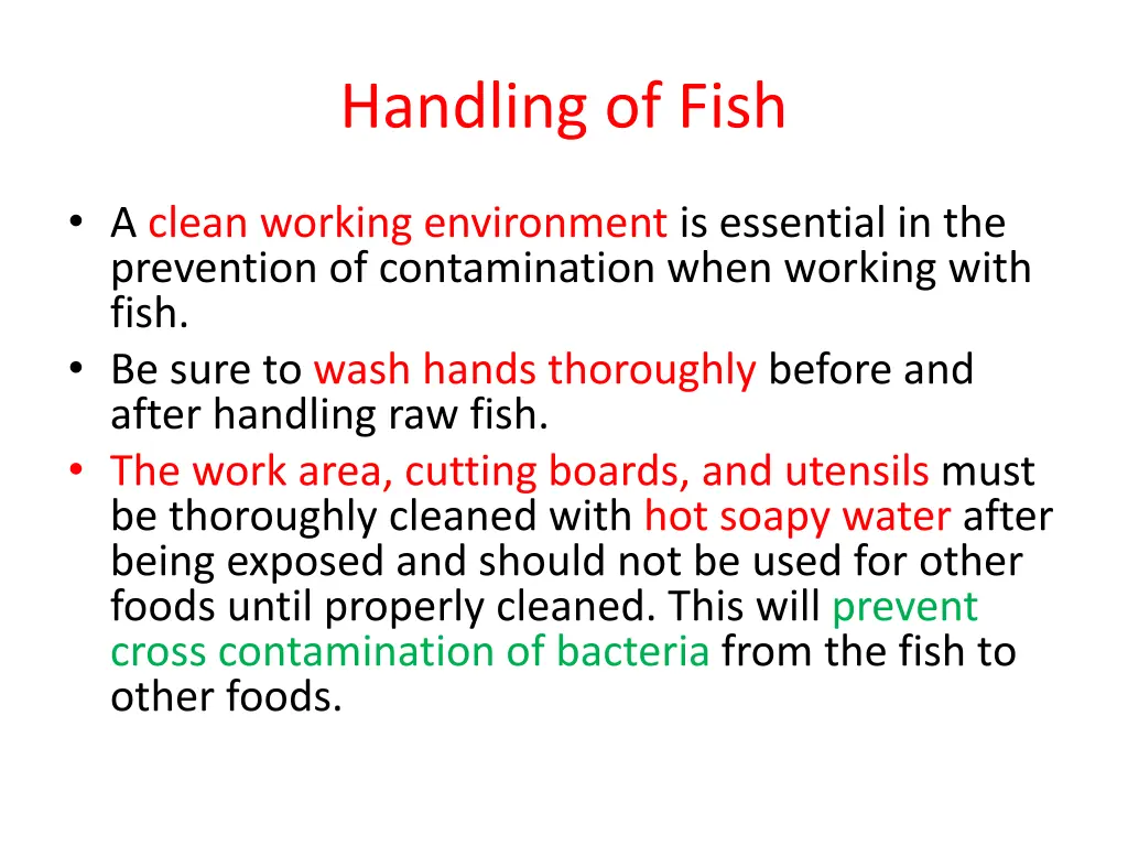 handling of fish