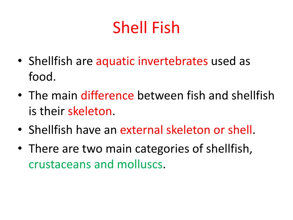 shell fish