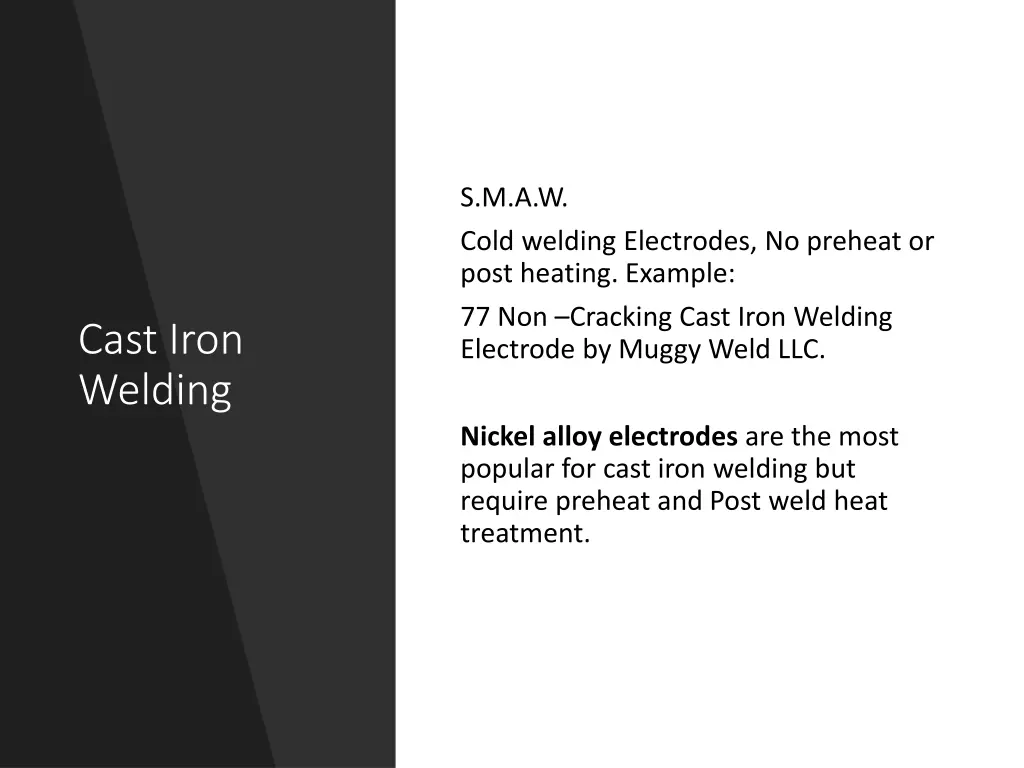 s m a w cold welding electrodes no preheat