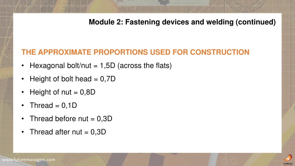 module 2 fastening devices and welding continued 1