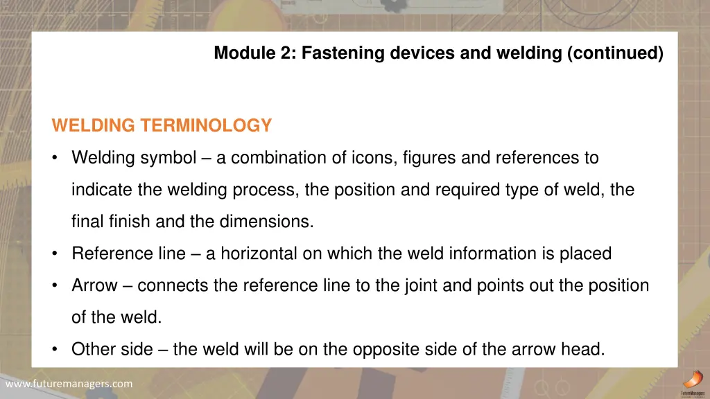 module 2 fastening devices and welding continued 12