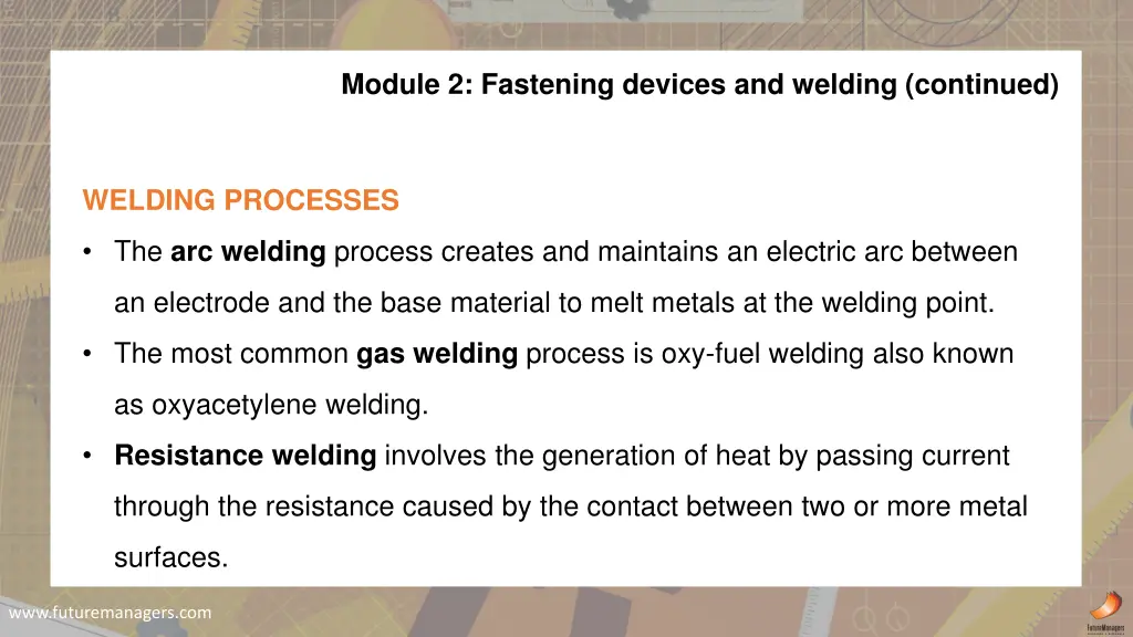 module 2 fastening devices and welding continued 9