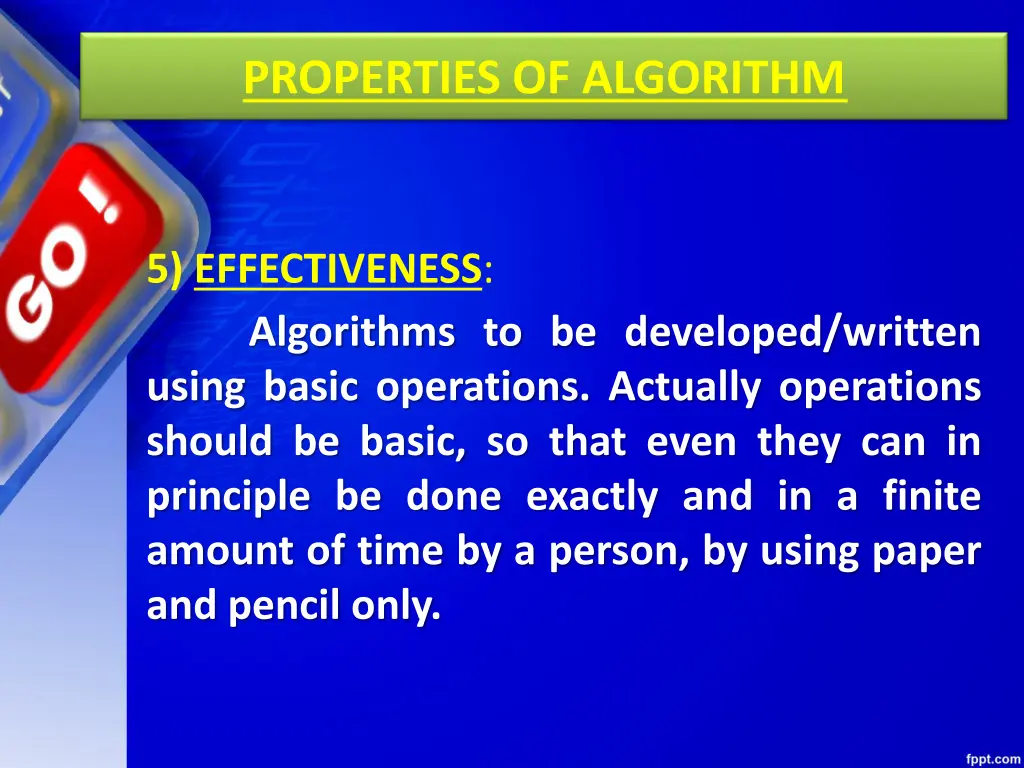 properties of algorithm 5