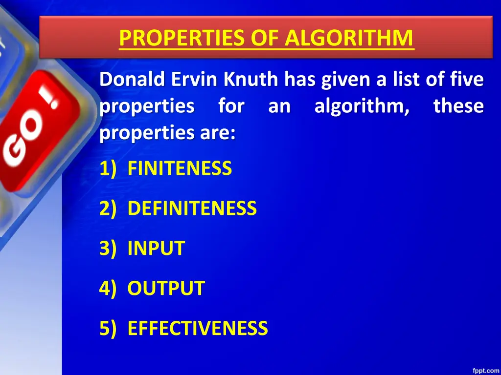 properties of algorithm