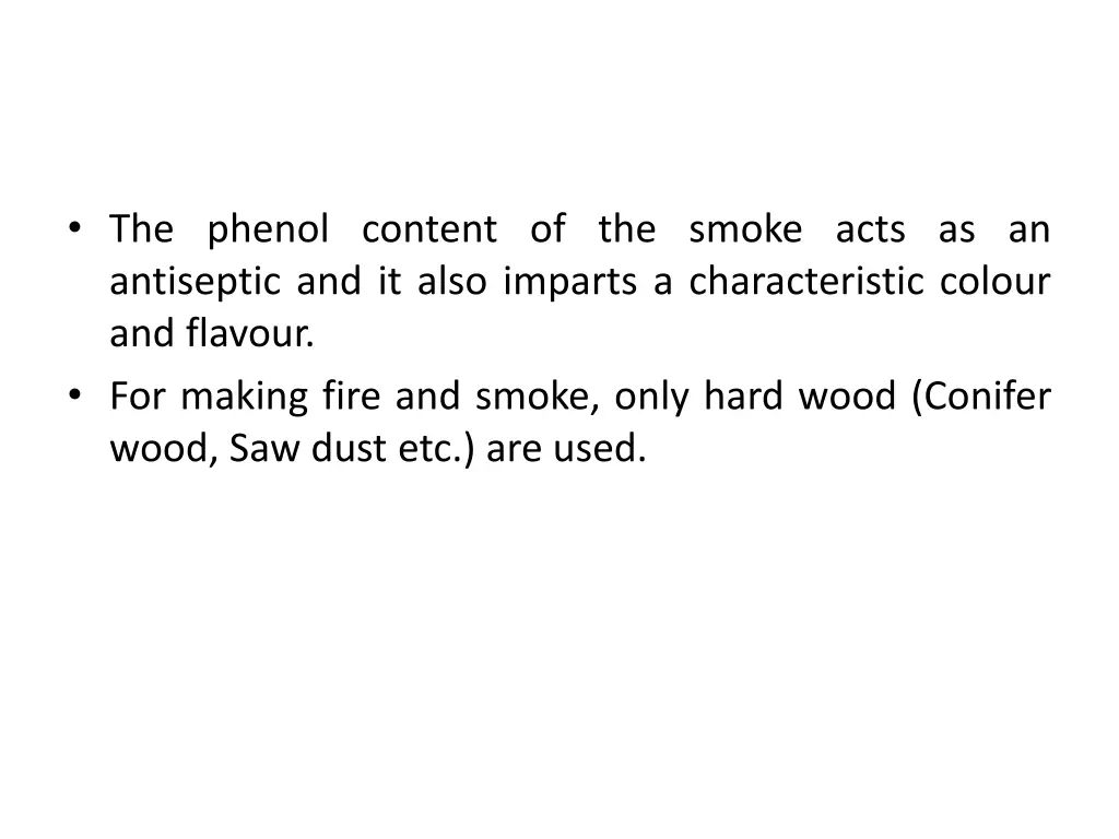 the phenol content of the smoke acts