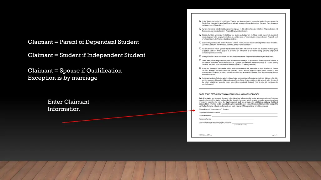 claimant parent of dependent student