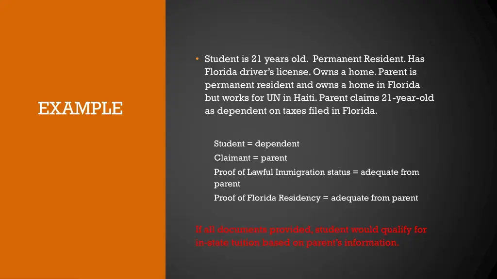 student is 21 years old permanent resident