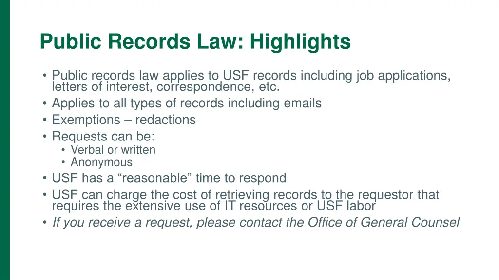 public records law highlights