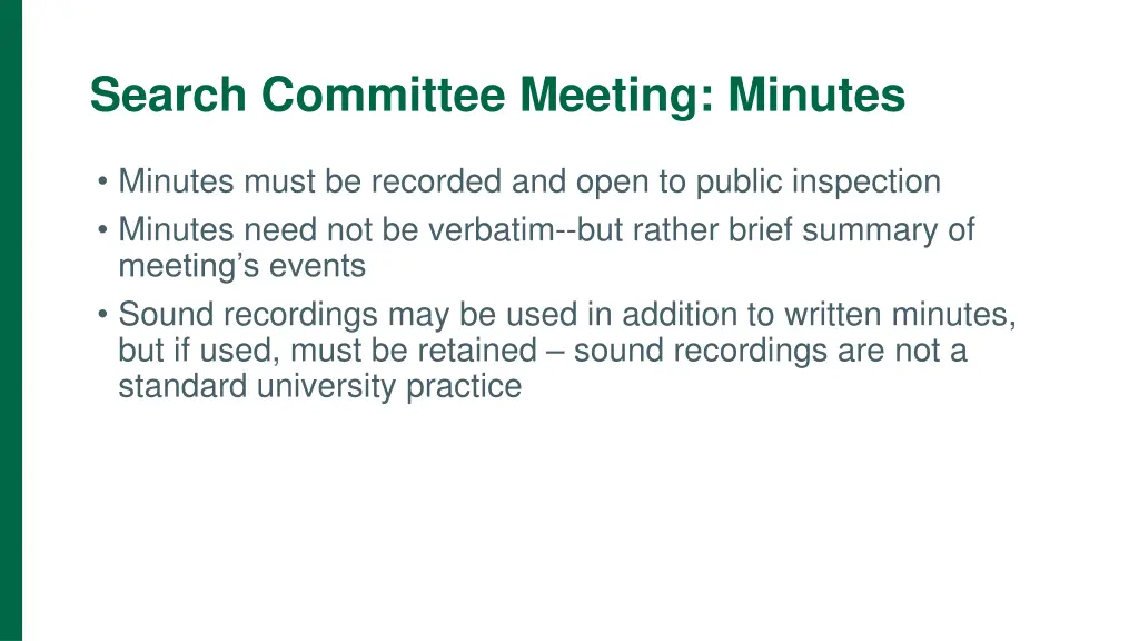 search committee meeting minutes